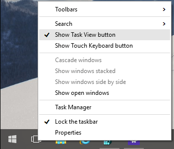 Show or Hide Task View Button