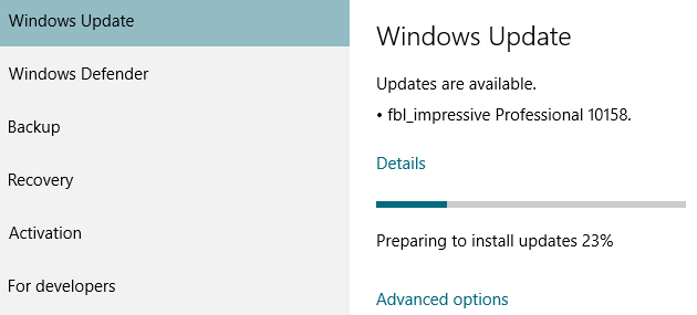  Download Windows 10 Build 10158 via Windows Update Fast 