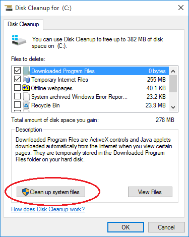 windows old not showing up in disk cleanup