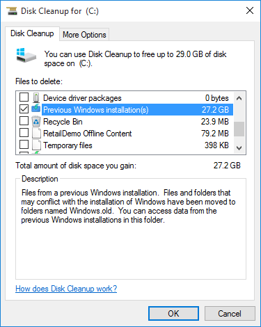 delete previous windows installations