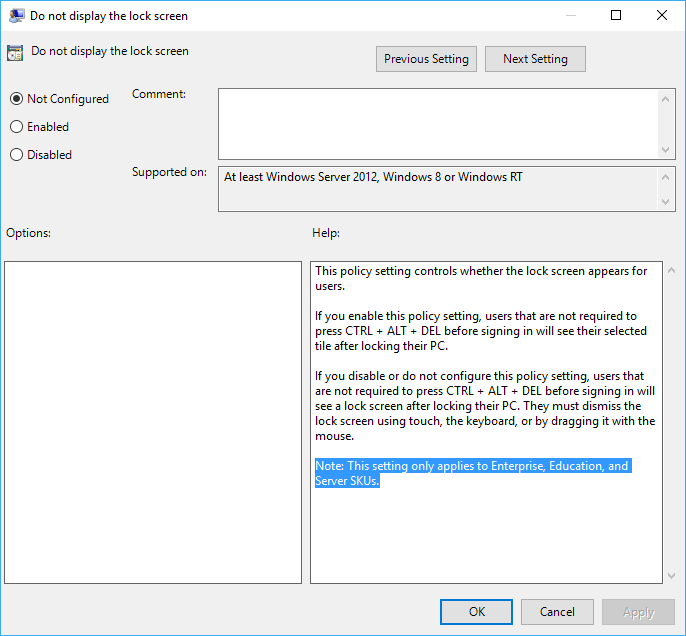 windows 10 disable lock screen after sleep