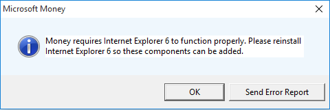 Microsoft Money Requires Internet Explorer 6 to Function Properly