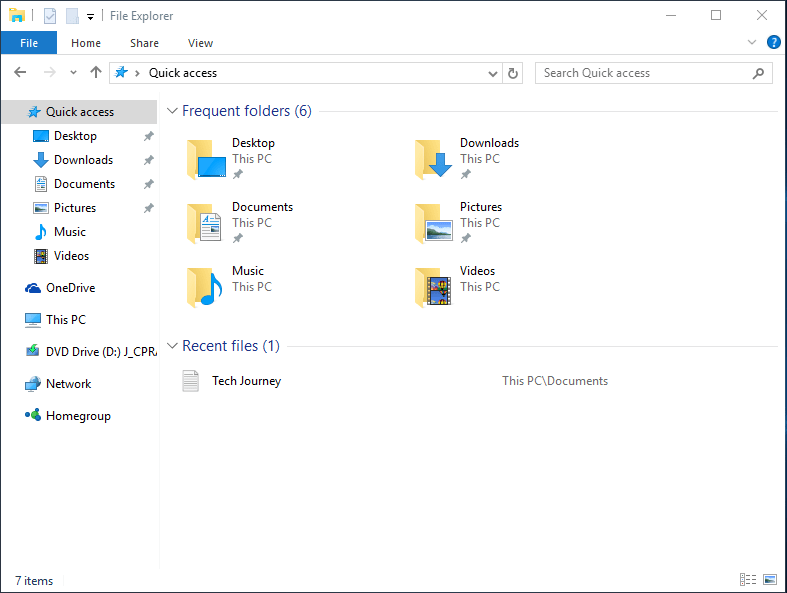 getting rid recent menu windows 10