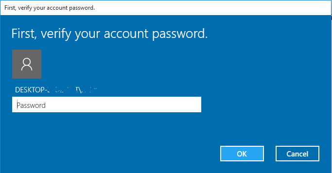 Reset PIN by Verifying Local Account Password