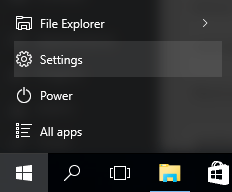 Open Settings in Windows 10