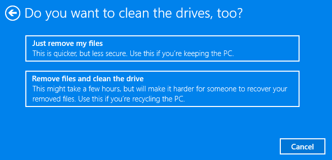 Clean the Drive While Reset PC