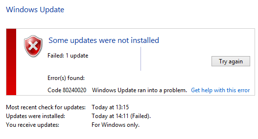 upgrade stopped due to an error