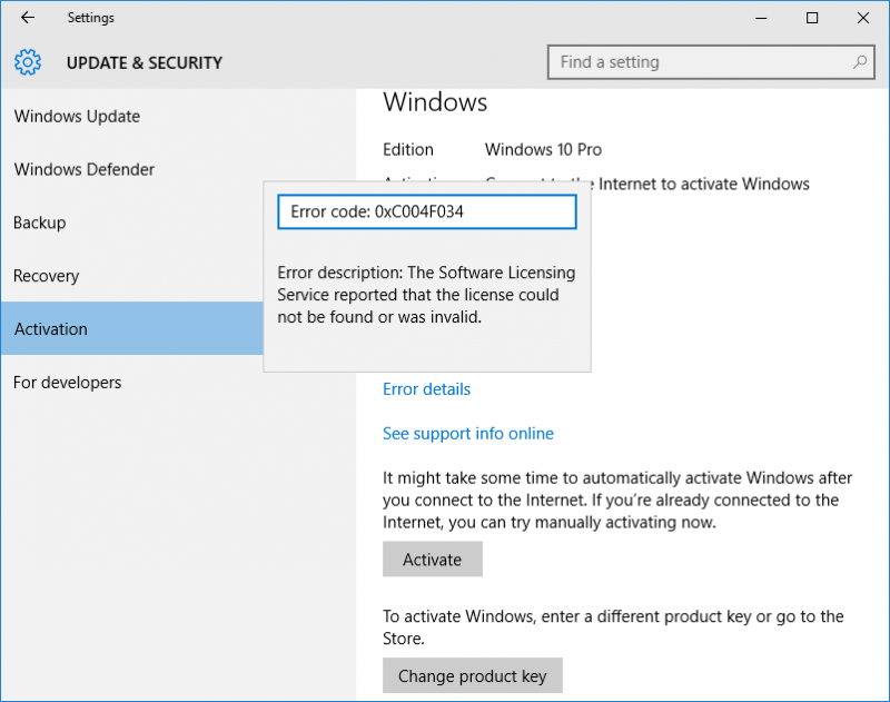 Windows Can't Activate @ Error Code 0xC004F034 After Upgrading to ...