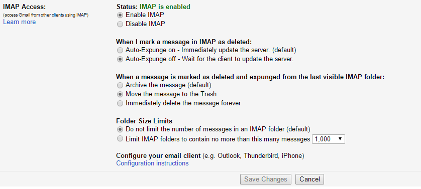mac mail gmail imap cannot delet emails