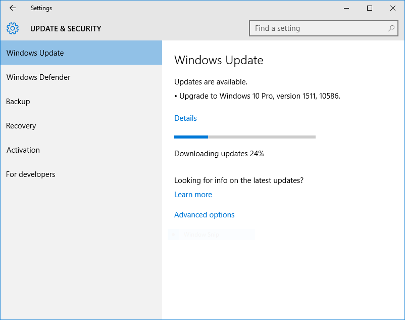 win 10 pro version 1511 manual install