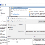 Device Installation Timeout