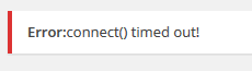 WordPress Error Connect Timed Out