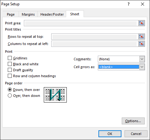 Hide Cell Errors When Print Excel Spreadsheet