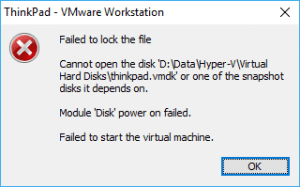 Failed to lock the file vmware что делать