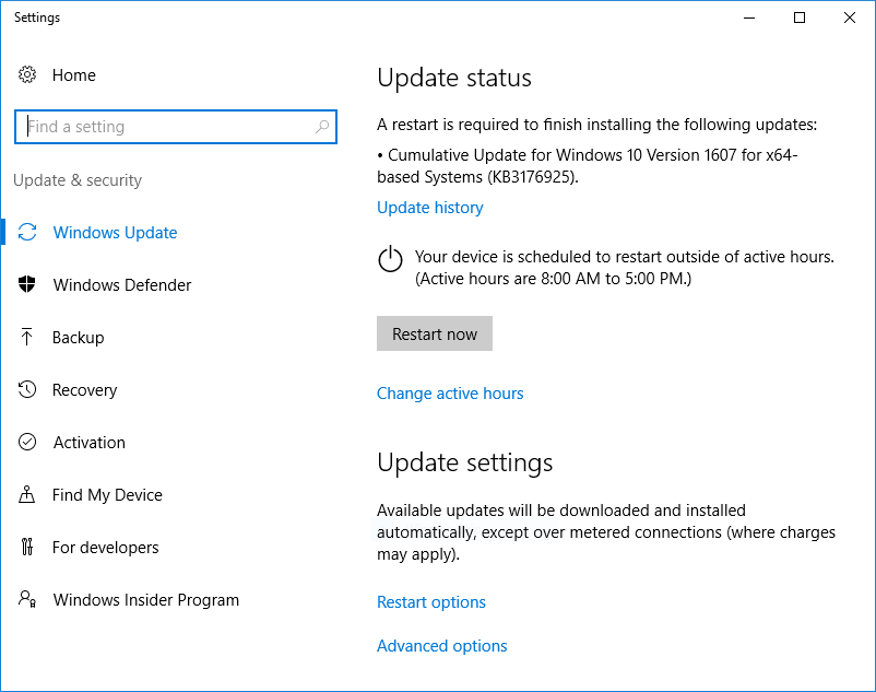 skjuta upp Windows Update starta om din dator på obestämd tid