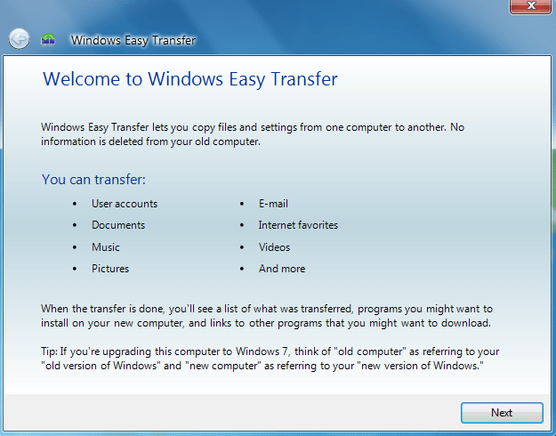 windows mail transfer to new computer