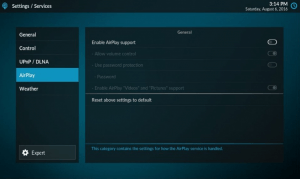 Enable AirPlay Receiver in Kodi