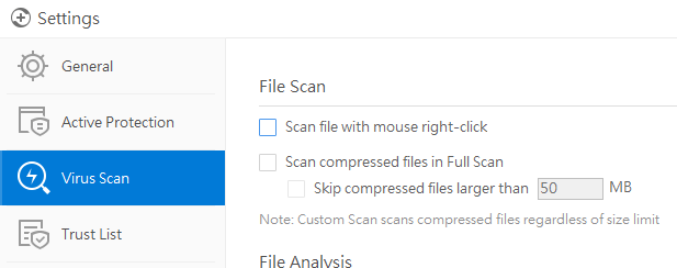 Scan file with mouse right-click
