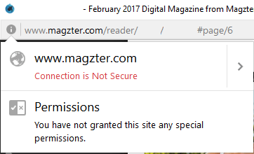 Magzter Information in Firefox