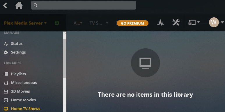There Are No Items In the Library of Plex