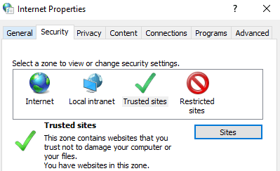 Trusted Sites