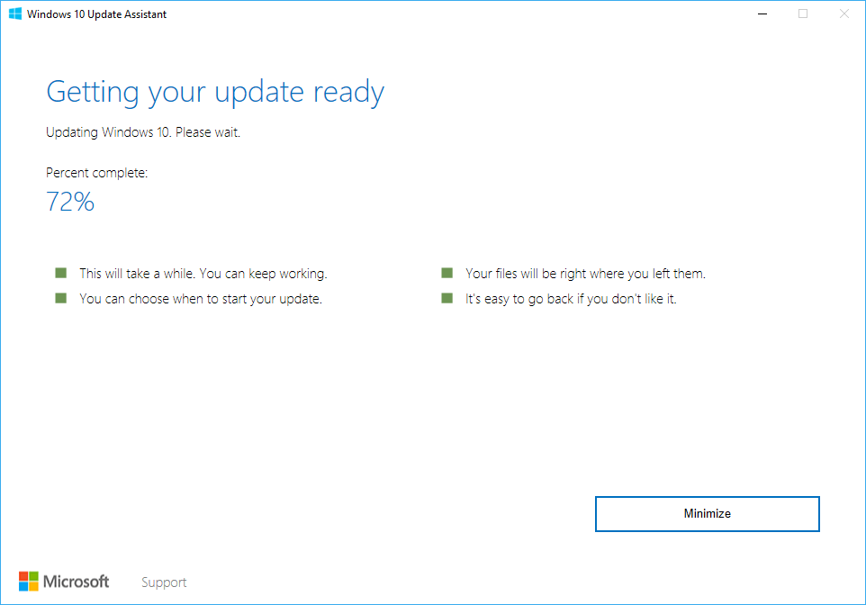 windows 10 1703 update failed