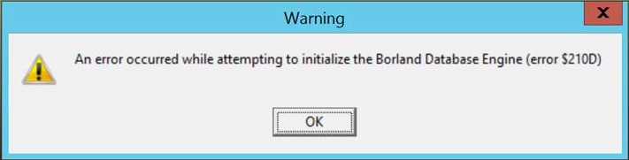 Borland Database Engine Error