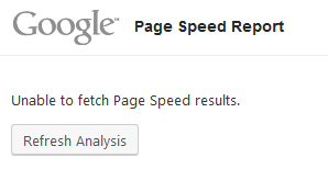 Unable to fetch Page Speed results.