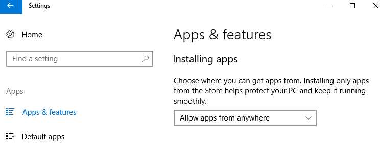 Allow Apps from Anywhere