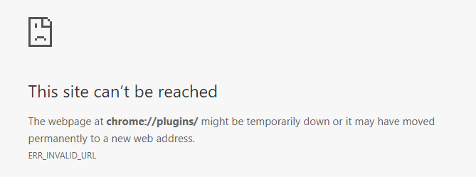 Chrome Plugins Site Can't Be Reached