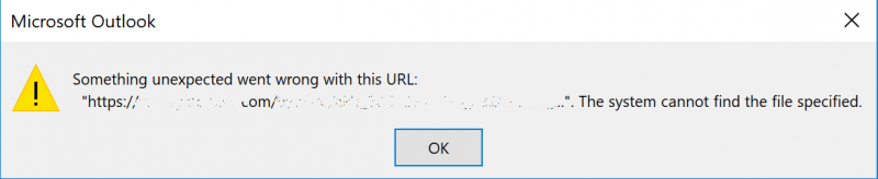 Something Unexpected Went Wrong with This URL When Clicking Hyperlink ...