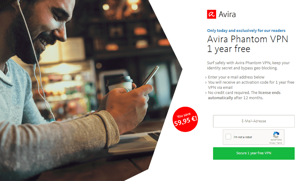 Free 1 Year License of Avira Phantom VPN Pro