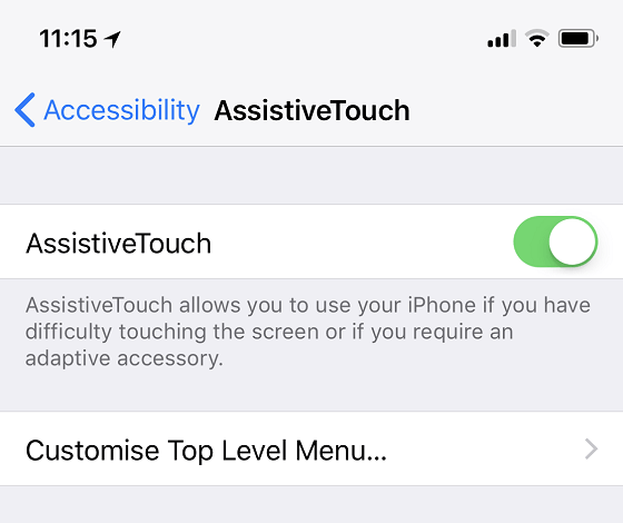 Enable AssistiveTouch