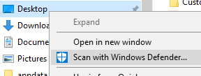 Scan with Windows Defender