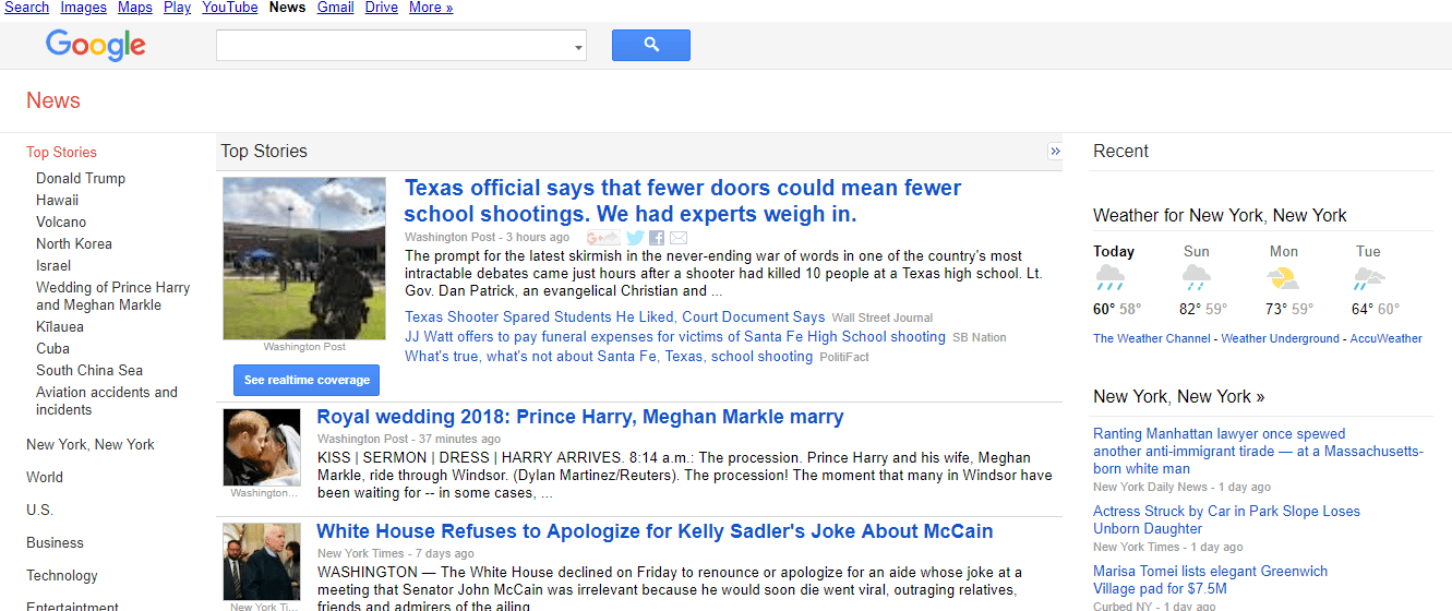 Google News Classic Old Layout Format