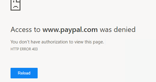 Access to PayPal Was Denied