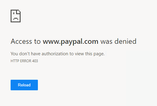 Access to PayPal Was Denied