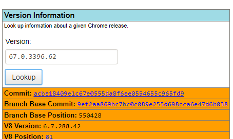 Chromium Version Information