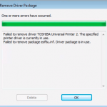 Failure & Unable to Delete or Remove Printer Driver Package Currently In Use