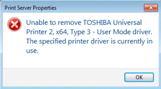 Unable to Remove Type 3 User Mode Printer Driver