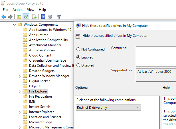 Hide Drives with Group Policy