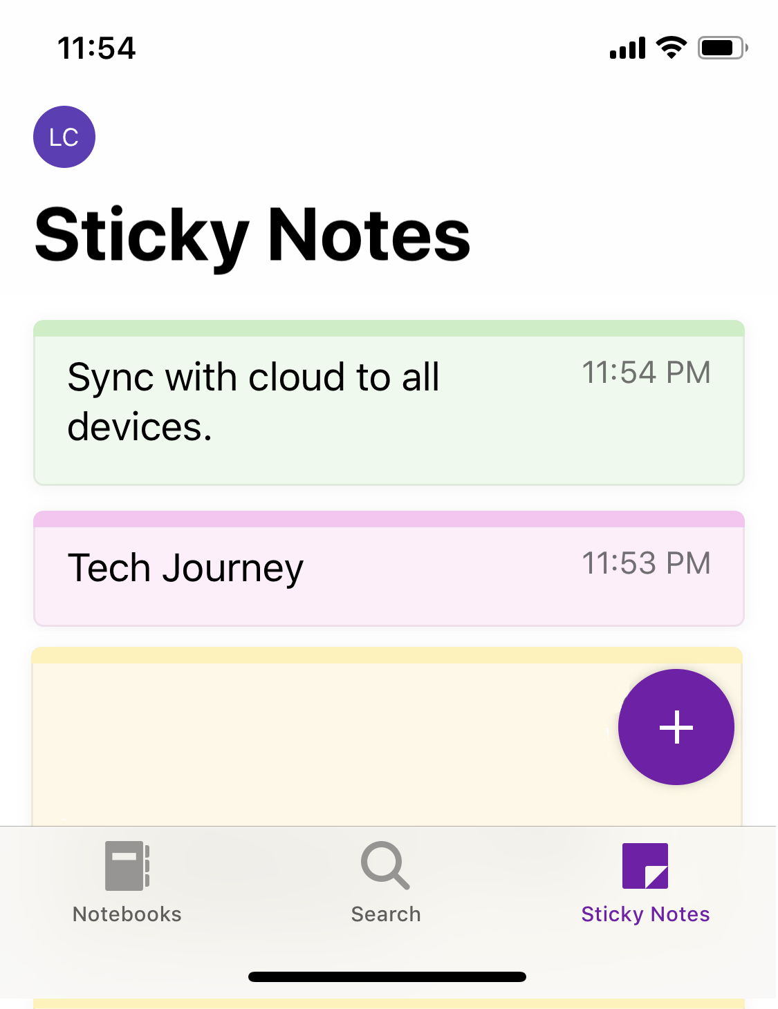 Sticky Notes on iOS, Android & OneNote