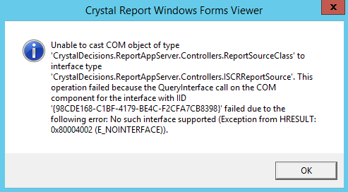 Crystal Reports Print PDF Reports Error
