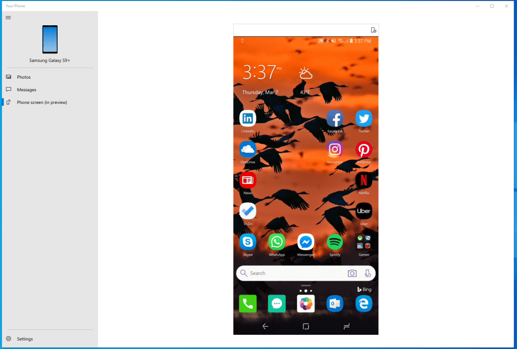 Windows 10 Phone Screen Mirror