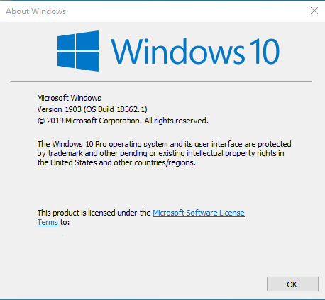 Windows 10 May 2019 Update v.1903 Build 18362 RTM