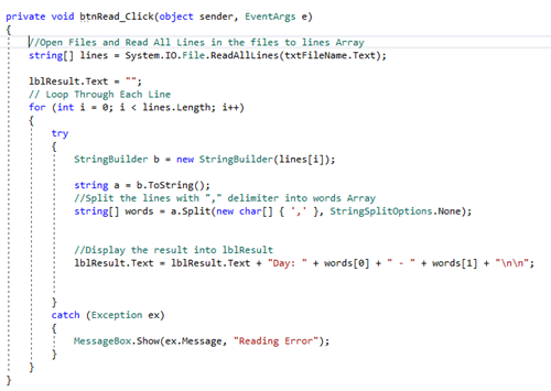 How To Read Text File With Delimiter In C 2017 Tech Journey 5222