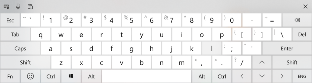 standard computer keyboard layout