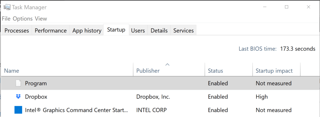 Remove "Program" Listed in Startup Apps of Windows 10 Settings & Task