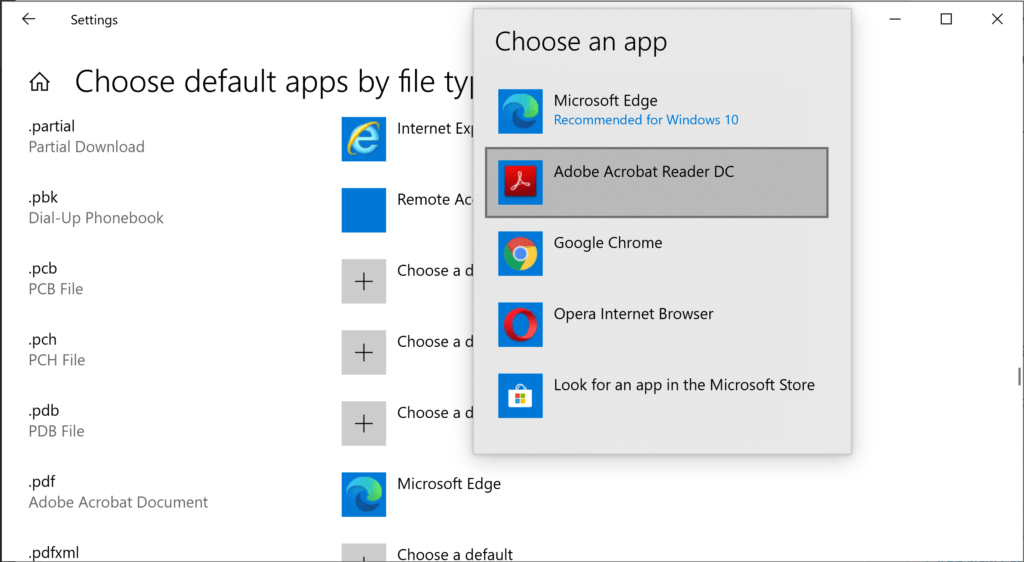Change Default PDF Viewer in Windows 10
