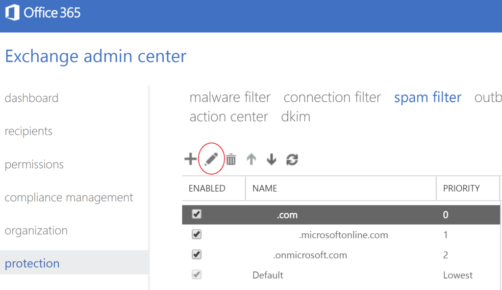 microsoft spam filter service